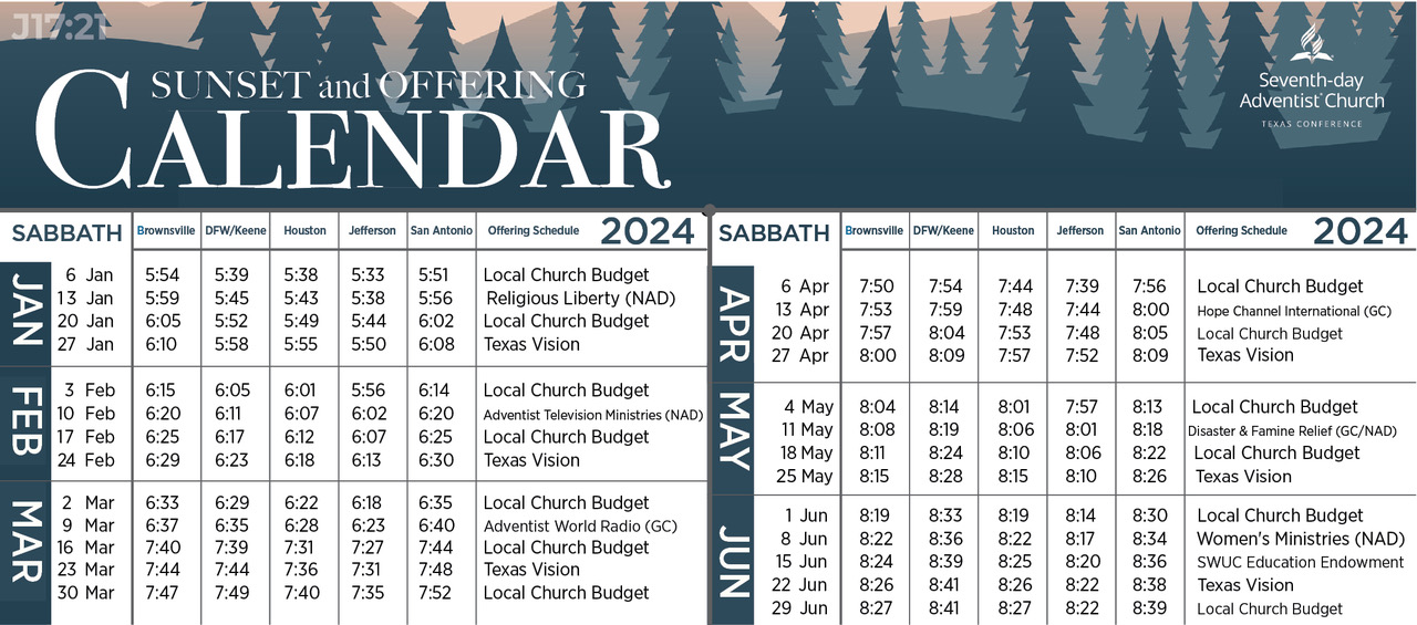 Offertory Reading for Sabbath, July 20, 2024 Texas Conference SDA